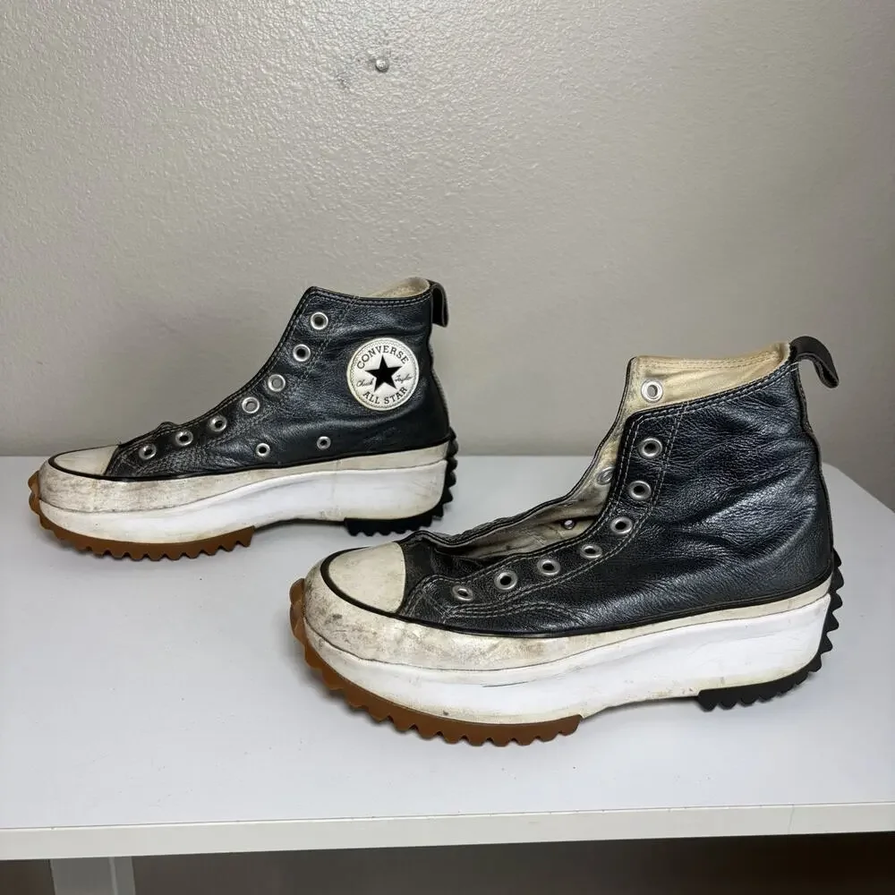 Converse Unisex Run Star Hike Hi 169241C Black White Sneaker Shoes Size M6 W7.5